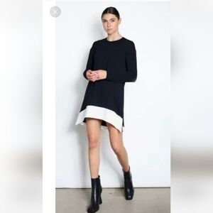 Chic Asymmetrical Black and White Dress